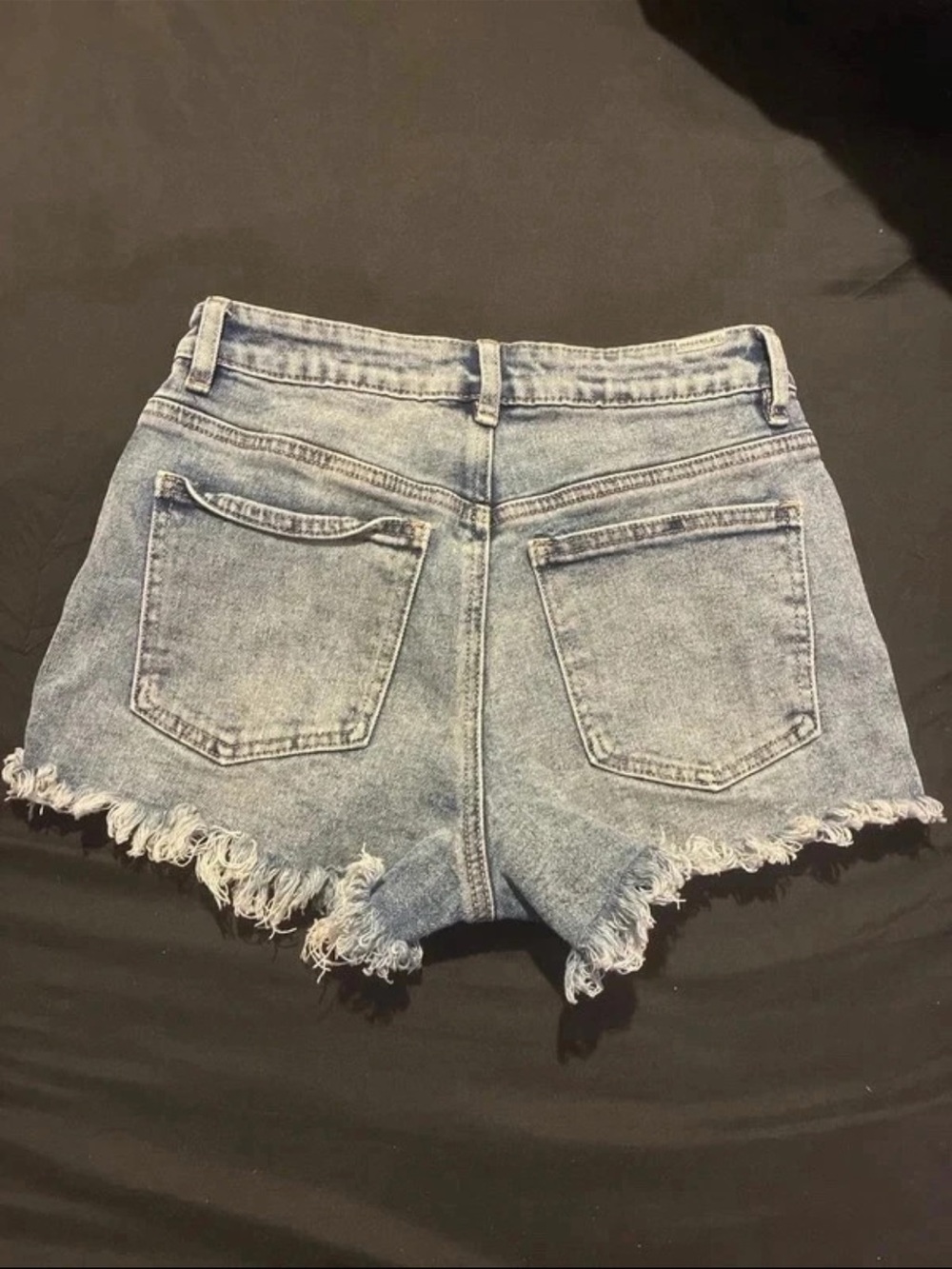 Madden Girl Light Wash Frayed Hem Denim Shorts